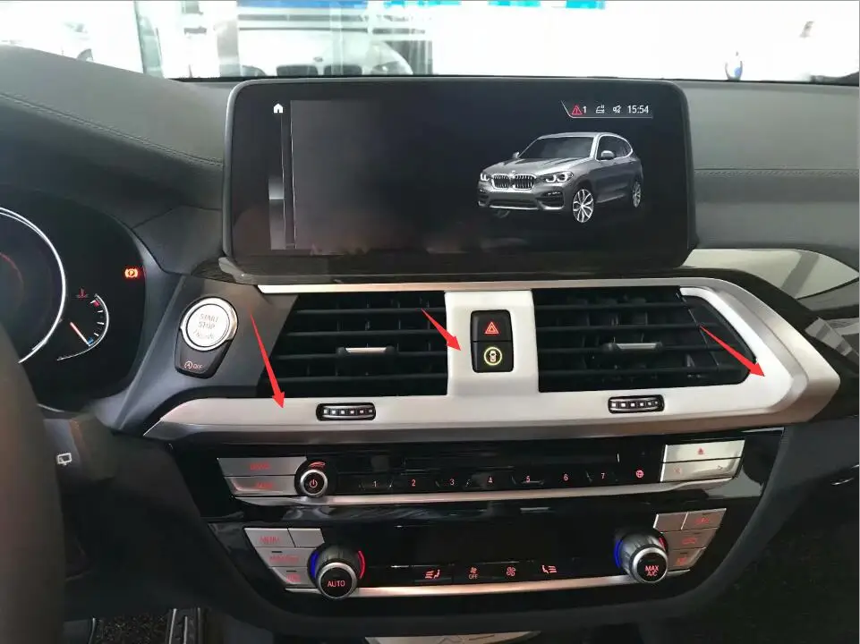 

Стайлинг автомобиля ABS хромированный приборный стол Регулируемая Кнопка кондиционирования воздуха отделка Аксессуары для BMW X3 2018-2021