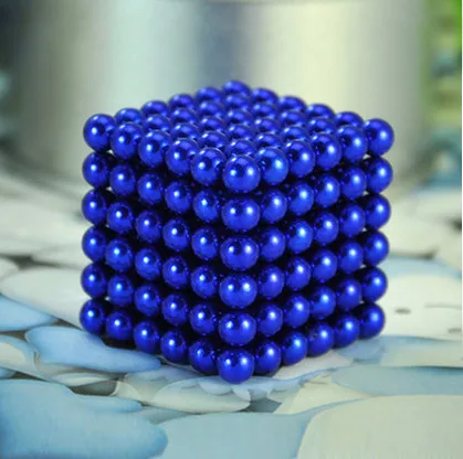 Blue Новинка, 5 мм, 216 шт., магнитный магический куб, Bucky Puzzle Magcube, блоки, Neo Cube Balling с металлической коробкой - Цвет: Blue