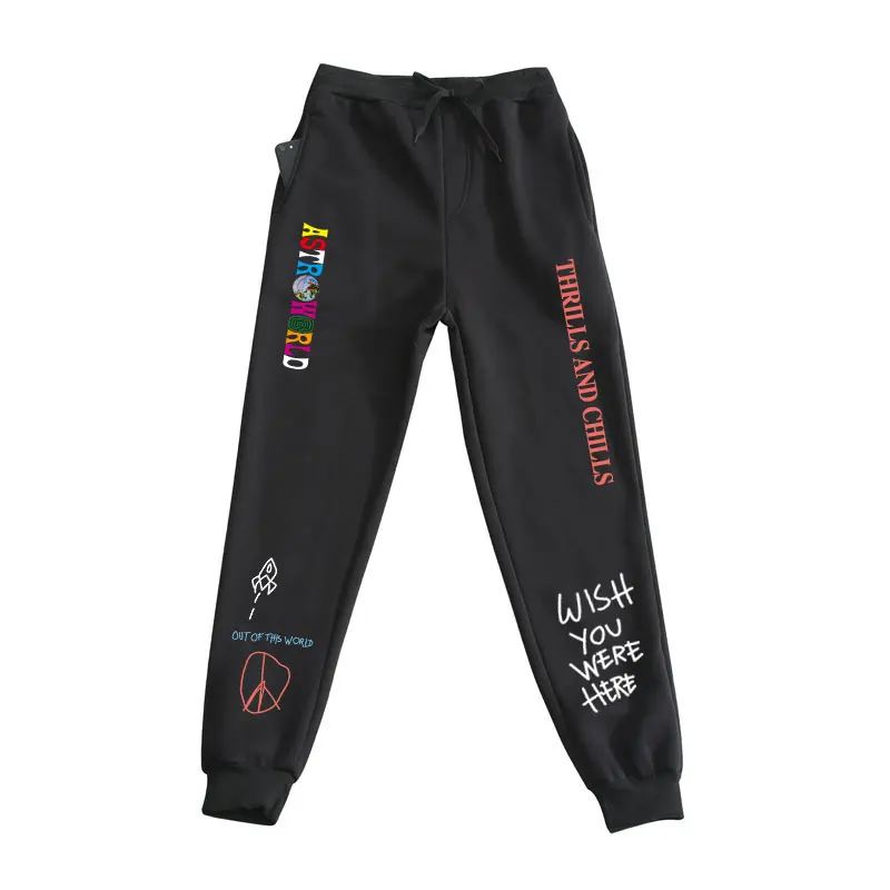 s pants printed female male jogging pants hip-hop Streetwear autumn and winter wool sweatpants