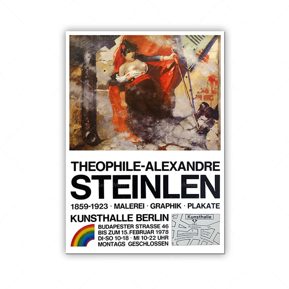 Печать на холсте ReachMani Винитажный плакат Steinlen 1978 года