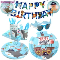 pirates theme party tableware cartoon shark plate for pirates birthday party supplies baby shower tableware