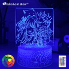 Аниме Fairy Tail Natsu Dragneel and Erza Scarlet Hug Night светильник Led Touch Sensor Night светильник для детской комнаты, Декор, Настольная 3d-лампа