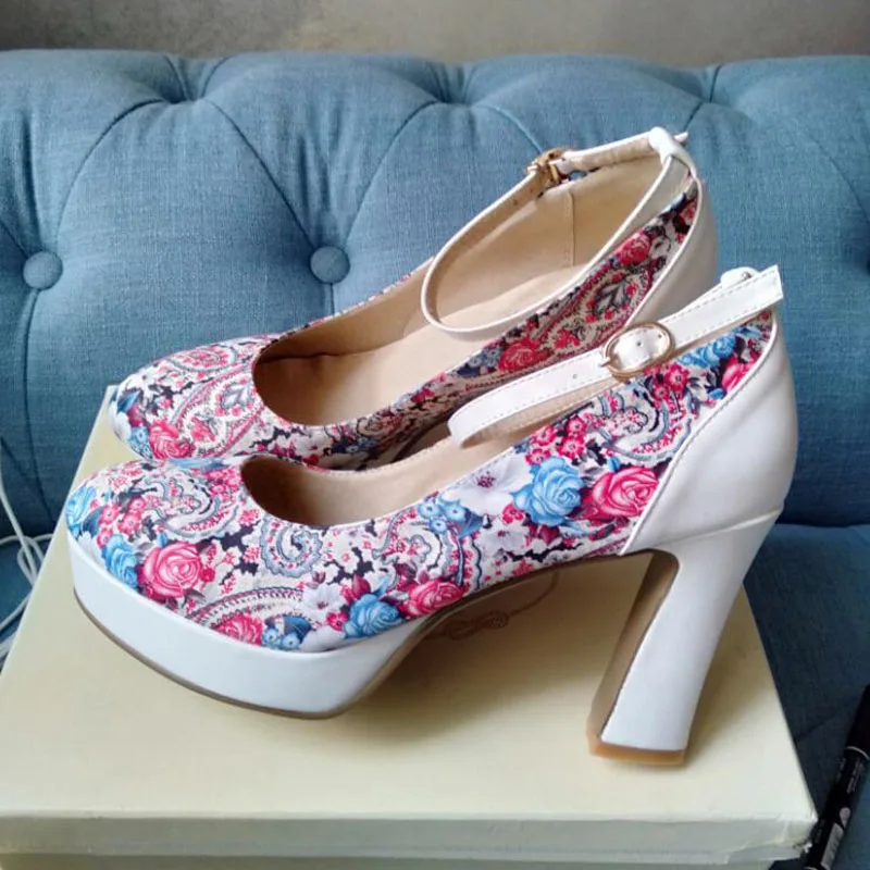 Новое поступление Женские туфли лодочки Разноцветные с принтом Модельные