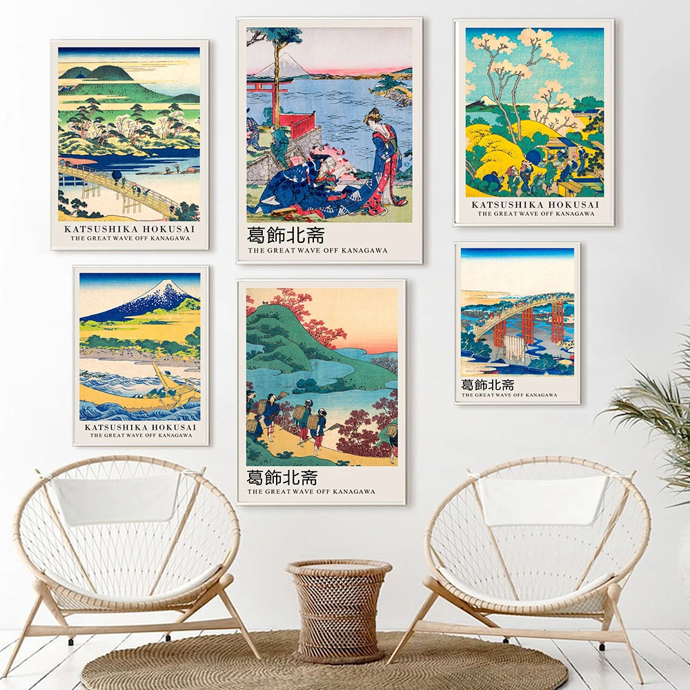 

Japan Artist Hokusai Mount Fuji Wall Art Canvas Painting Nordic Posters Print Retro Wall Pictures For Living Room Japanese Decor