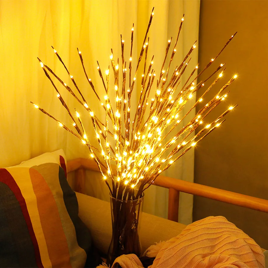 

20leds 70cm LED Willow Branch Lamp Battery Powered Natural Tall Vase Filler Willow Twig Lighted Wedding Party Branch Light