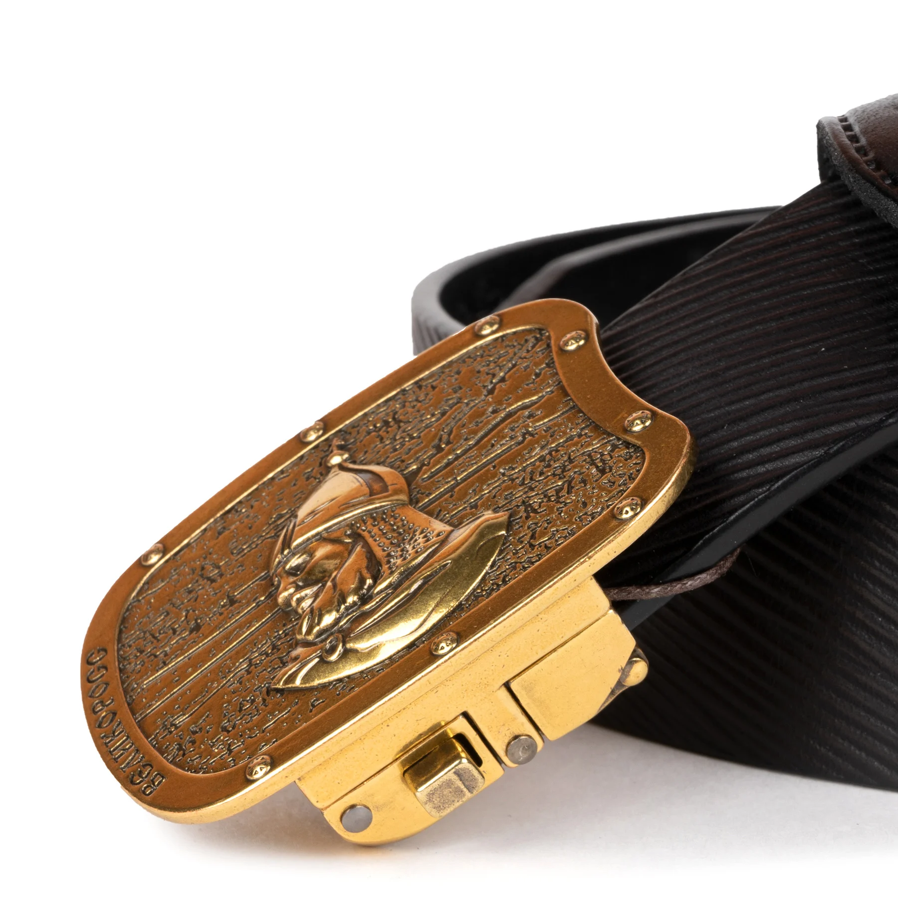 Ремень Великоросс Челябинский на бляхе автомат с подарочной коробкой.