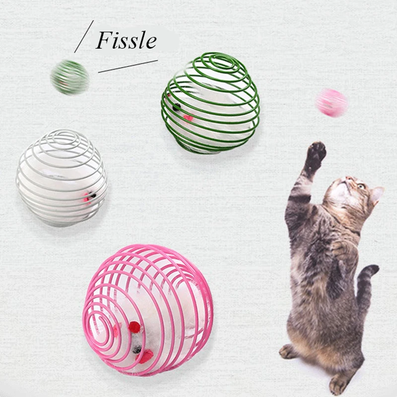 

1PC Mice Ball Cage Cat Interactive Toy Playing Artificial Colorful Funny Plush Toy Scratch Ball Simulated Mouse Pet Accessories