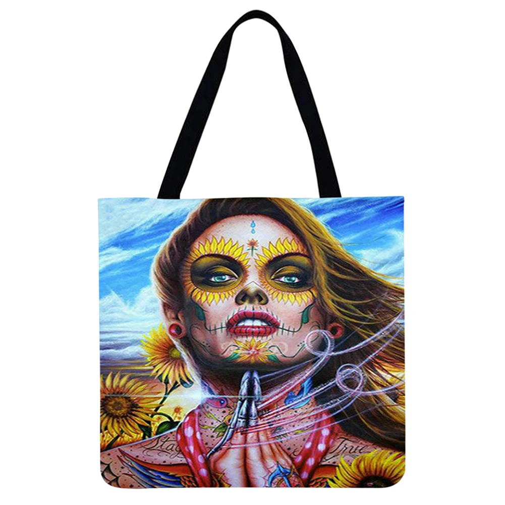 

Практичная льняная квадратная сумка для покупок, Повседневная Женская Повседневная сумка для покупок, вместительные сумки для хранения дл...