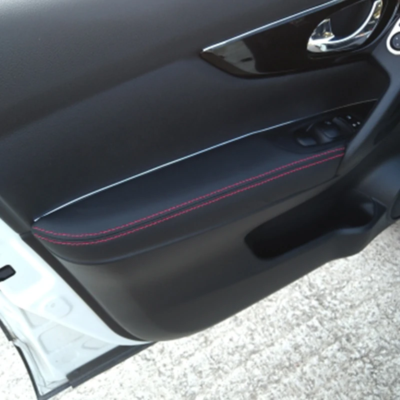 Мягкая кожаная панель для подлокотника двери Nissan Qashqai J11 2016 2017 Крышка внутренней