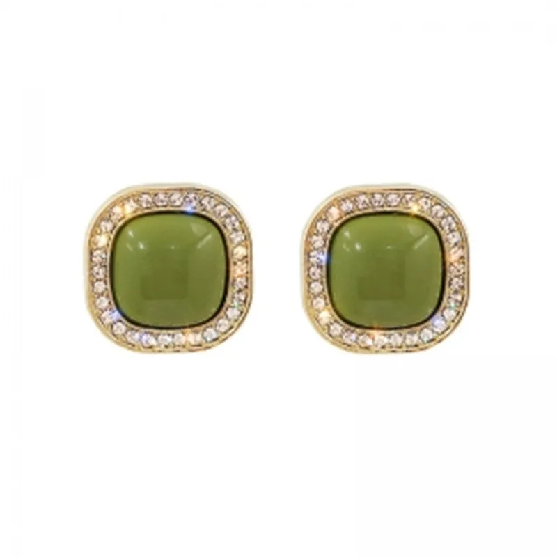 

Korean Earrings Fashion Jewelry Geometric Crystal Retro Cute Statement Earrings Square Stud Earrings For Women Wholesale