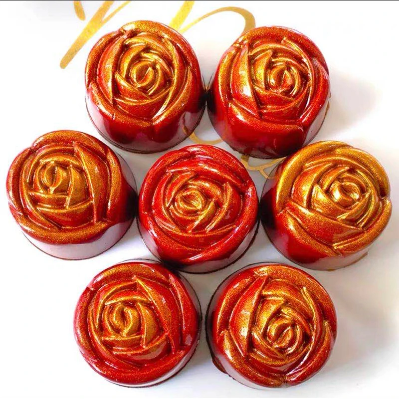 3D шоколадная форма прозрачный твердый пластиковый цветок розы для торта