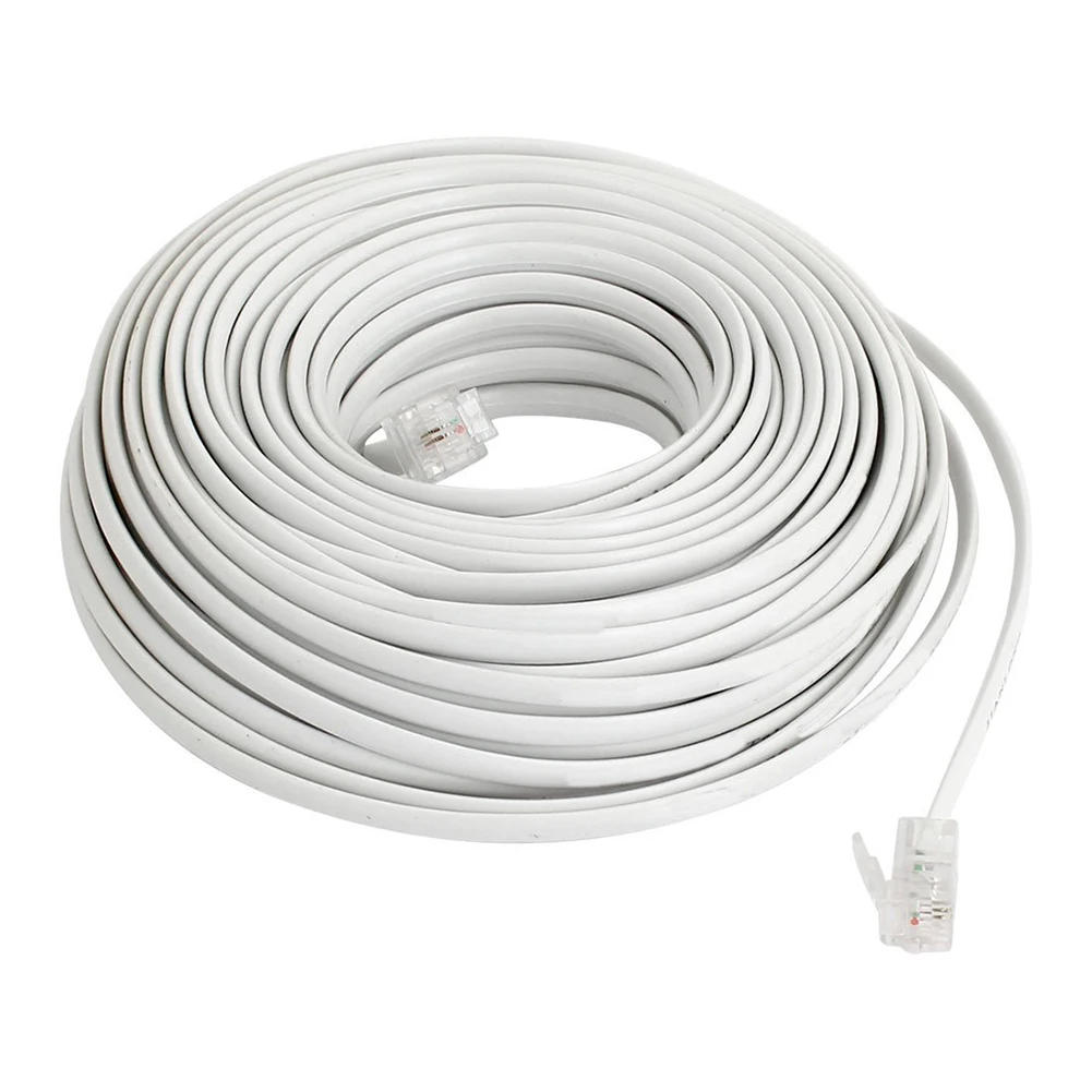 

Flexible Telephone Extension Cable 5M White Broadband network cable Internet connection Optical fiber network cable