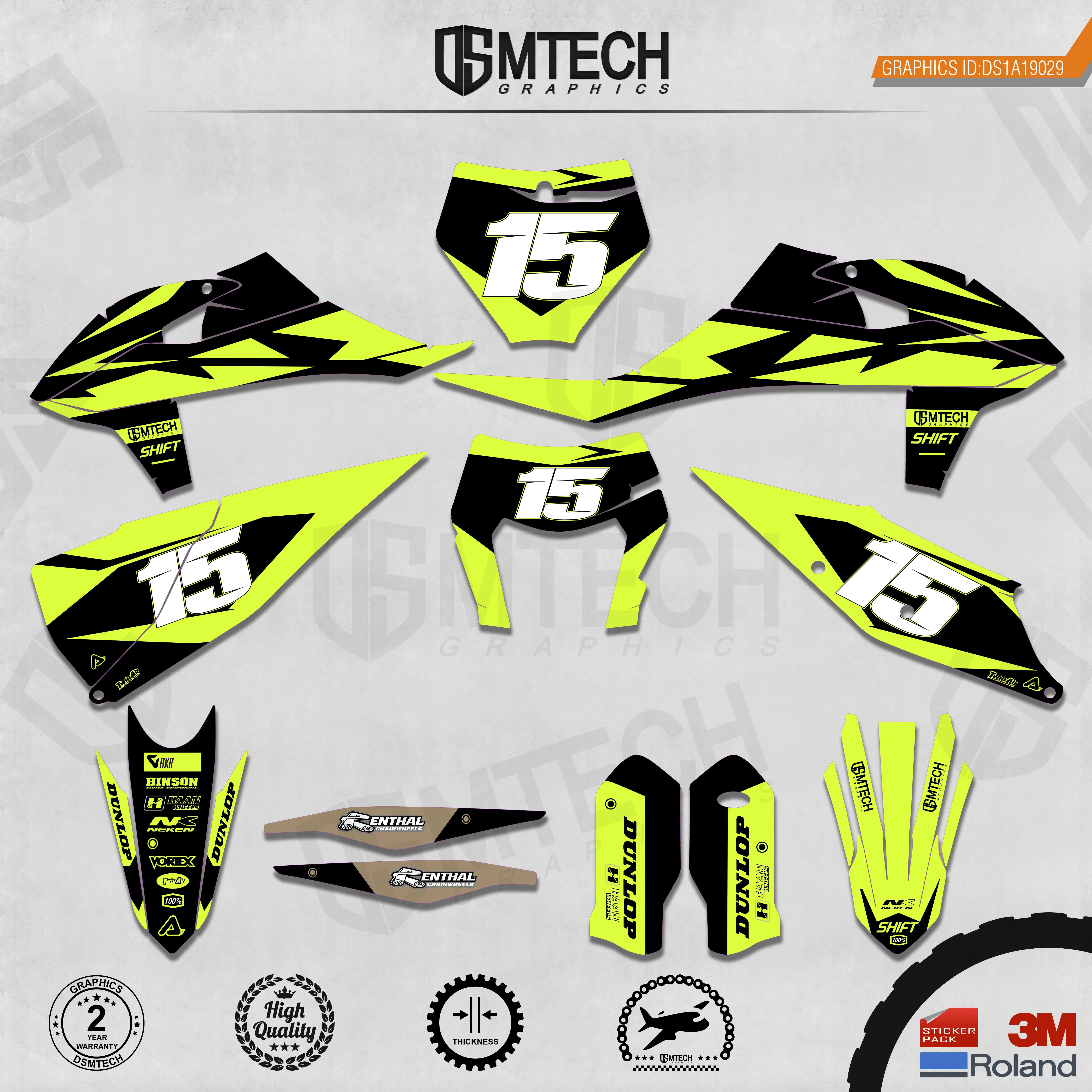 DSMTECH Customized Team Graphics Backgrounds Decals 3M Custom Stickers For 2019-2020 SXF 2020-2021EXC 029