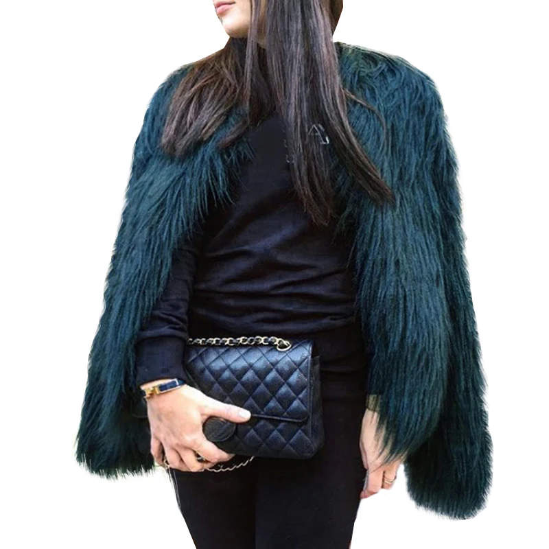 Женское меховое пальто, модное праздничное теплое пальто из искусственного лисьего меха, женские куртки большого размера с плавающим мехом от AliExpress WW