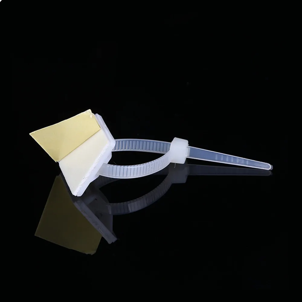 100 шт. Белый Зажим на молнии для автомобильного кабеля съемный самоклеящийся