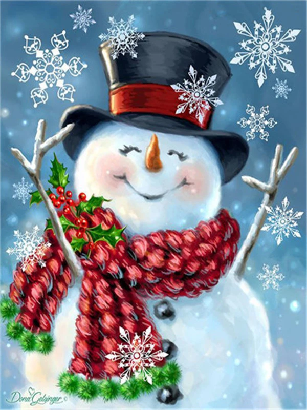 7845 AZQSD 5D DIY Diamond Painting Snowman Full Kit Square Drilling Picture Of Rhinestones Cartoon Diamond Embroidery Home Decortion - Цвет: 7845