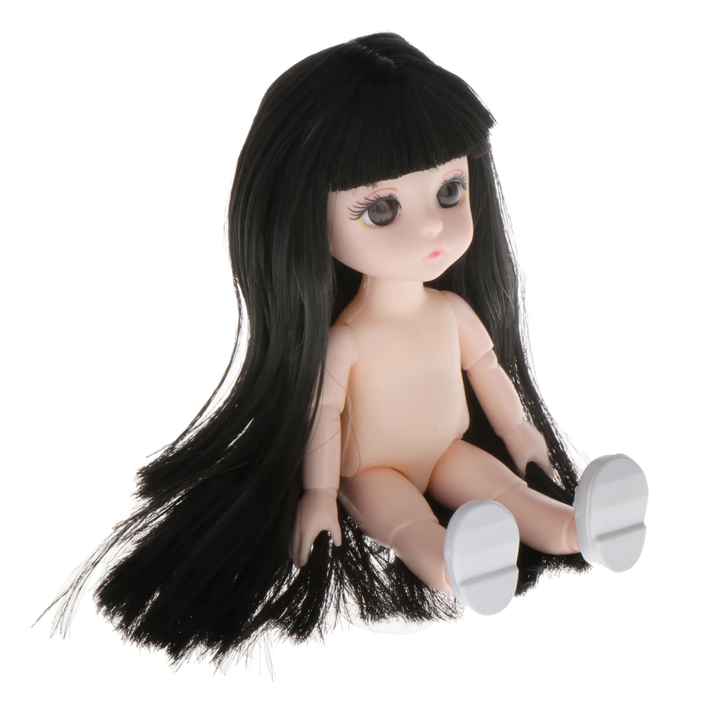 Прекрасный 13 подвижных шариковых суставов 1/12 BJD мини девочка кукла 3D Глаза DIY