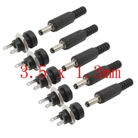 5pairs 3 5mm x 1 3mm dc power male female jack nut panel mount solder wire connectors 3 5 1 3mm dc plug socket connector