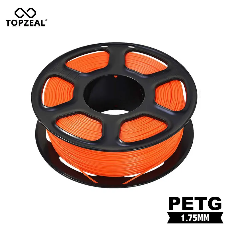 

Филамент TOPZEAL для 3D-принтера PETG, точное измерение +/-0,02 мм, катушка оранжевого цвета, 1 кг