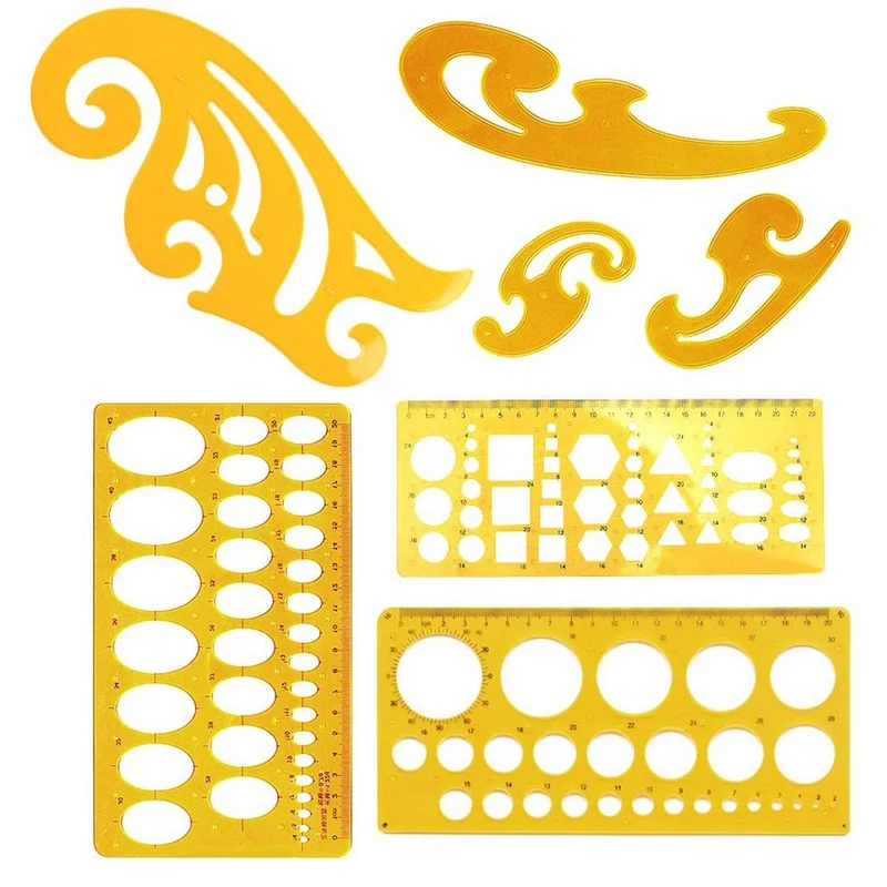 

7 Architecture Drawing Templates French Curve Ruler for Artistic Studio and School Drawing Rulers for Building Formwork