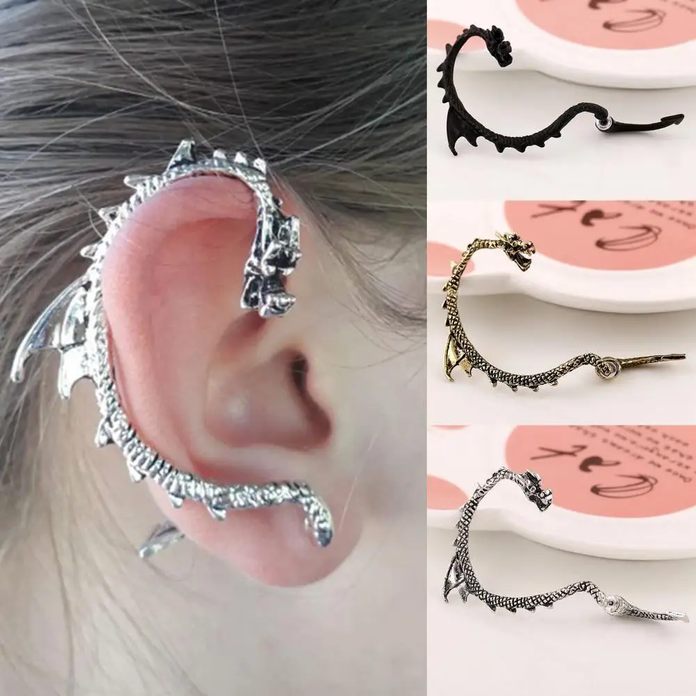 

Hot Sales!! 1Pc Exquisite Dragon Shape Alloy Gothic Punk Rock Ear Wrap Ear Cuff for Party