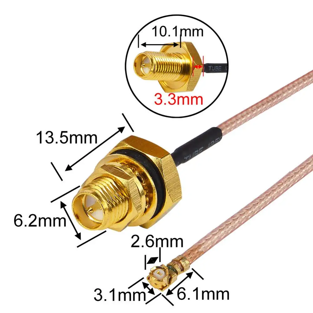 5 шт. U.fl/кабель IPEX Mini PCI-RP-SMA Female с низким коэффициентом потери коаксиальный кабель