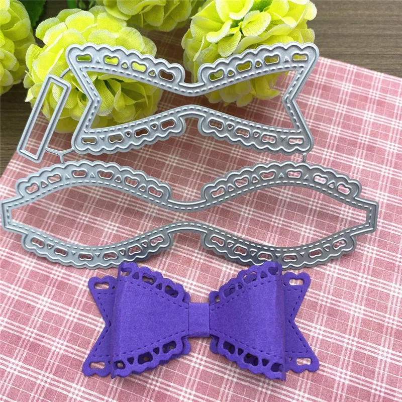 

Bowknot Frame Metal Cutting Dies Scrapbooking Steel Craft Die Cuts Paper Art Emboss Card Making Stencil 128*74mm