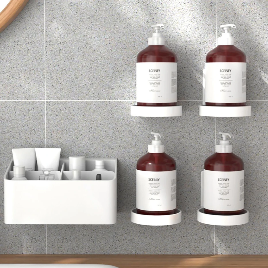 Самоклеящиеся бутылочки держатель поднос круглая настенная подставка для мыла