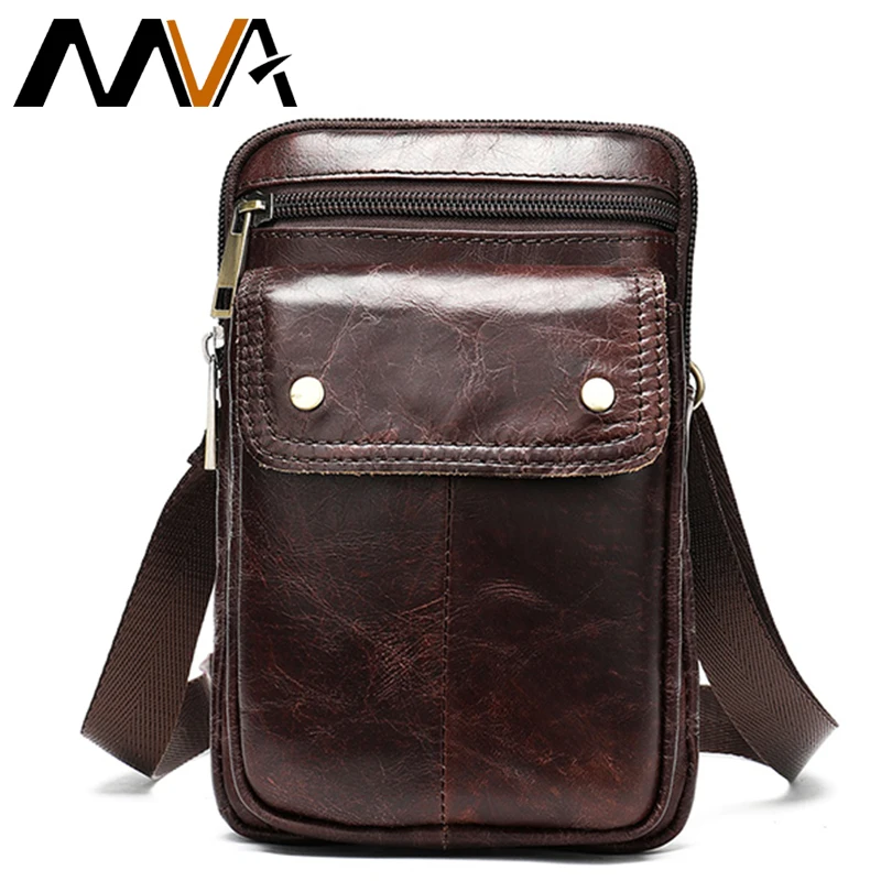 MVA мужские натуральные кожаные поясные сумки Мужские сумка на пояс маленькие