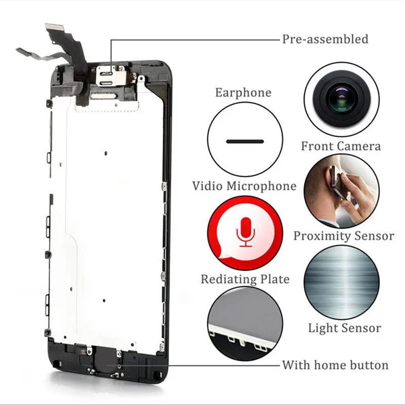 ЖК экран YWEWBJH AAA для iPhone 6 в сборе Plus 6s дисплей с сенсорным экраном сменный без