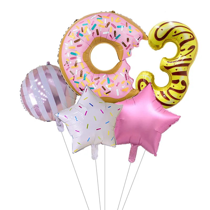 Новые Конфеты Пончик цифровой набор 32-дюймовый алюминиевой фольги шары День