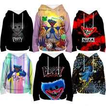 Kids Poppy Playtime 3D Print Hoodies Children Anime Sweatshirts Boys Girls Cartoon Pullovers Tops Co