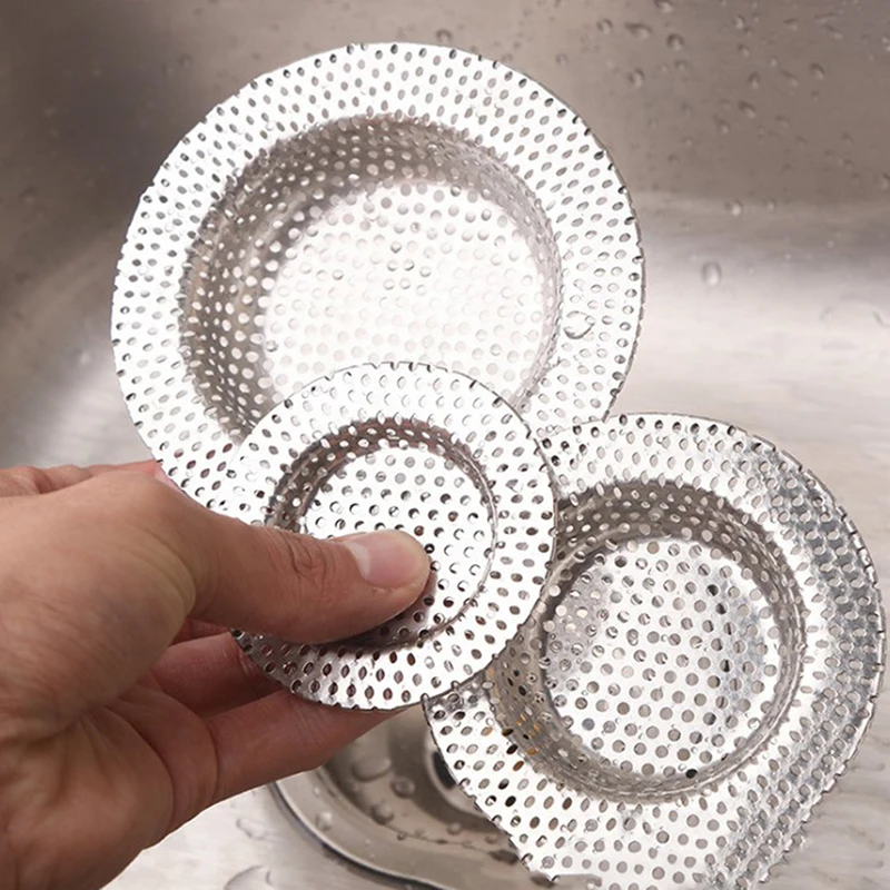 

1 Pcs Full-hole Stainless Steel Bathroom Washbasin Hair Filter Kitchen Sink Floor Drain Anti-blocking Home Supplies Accessories