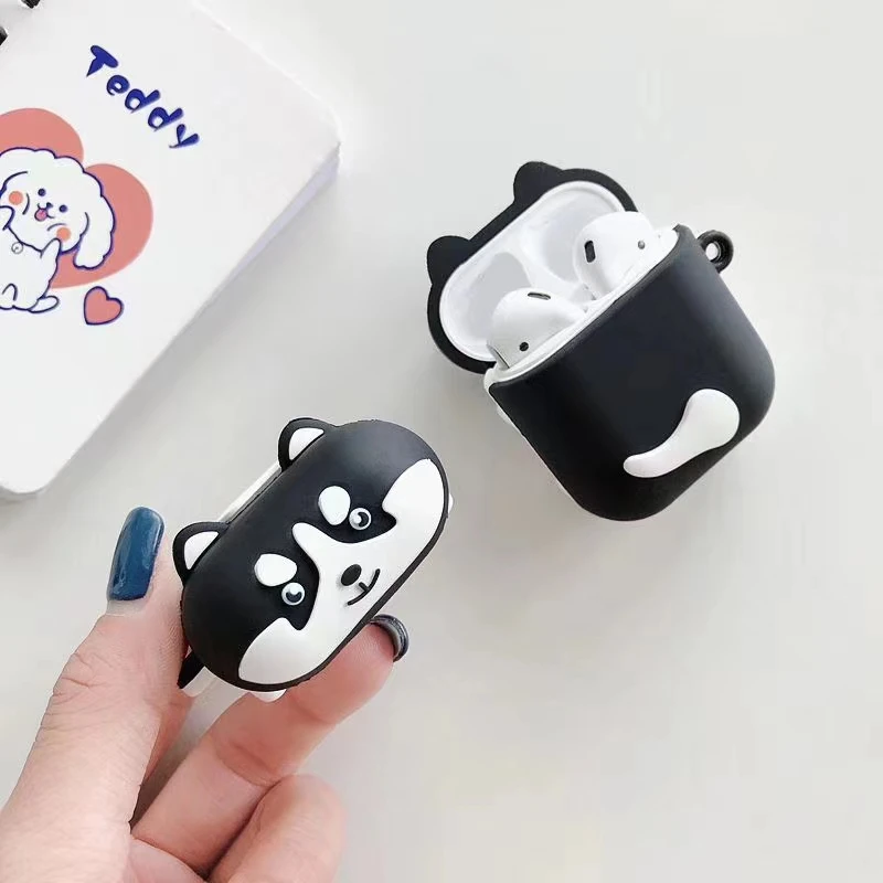 Чехол Huskie Dog для Airpods чехол зарядного бокса беспроводных наушников силиконовый