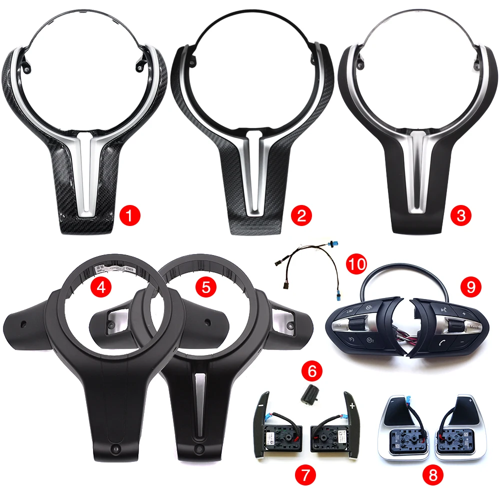 

Steering wheel cover kit for BMW F10 F30 F20 F48 F25 F32 remote cruise control speed button switch shift gear paddle Kit upgrade