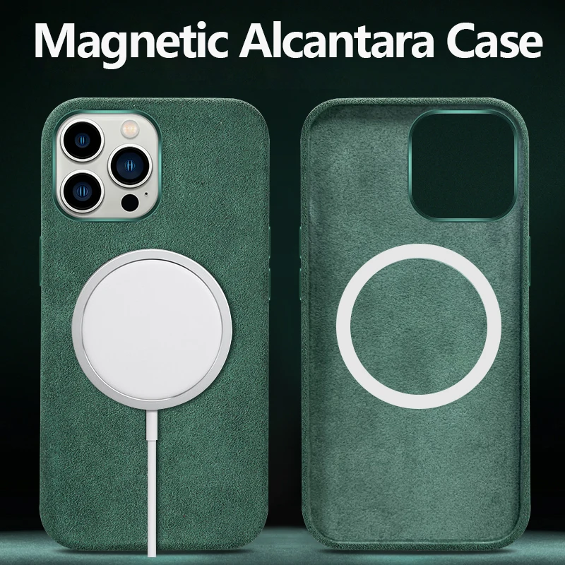 

Чехол с итальянской алькантарой для Apple iPhone 13 Pro Max, Роскошный деловой кожаный чехол с магнитной задней крышкой для iPhone 13