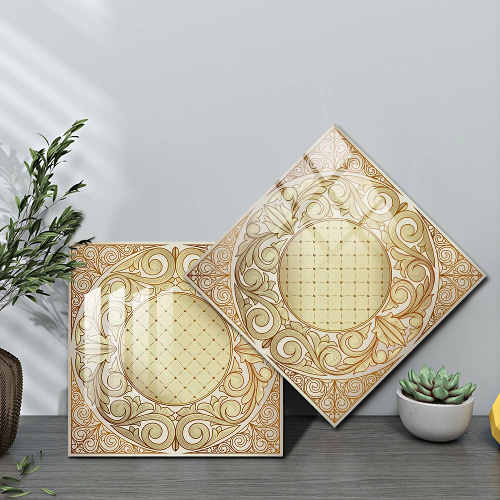 

10pcs Golden Mandala Tiles Wall Sticker Kitchen Wardrobe Tables Home Decor Peel & Stick Oil-proof Waterproof Art Wall Decals