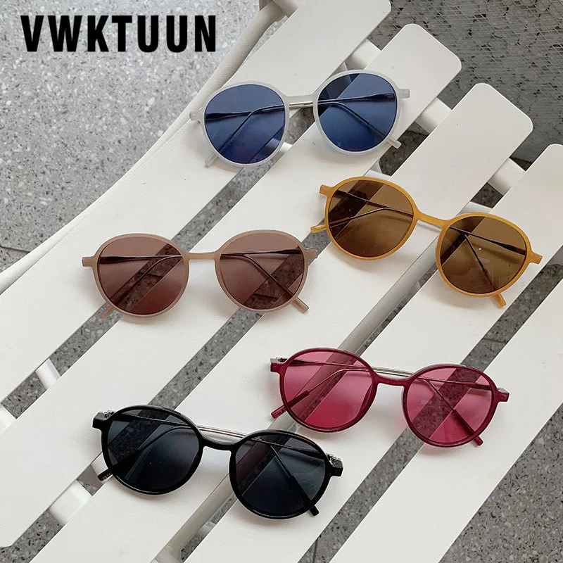 

Женские солнцезащитные очки VWKTUUN, винтажные круглые очки конфетных цветов в металлической оправе, уличные водительские очки с защитой UV400
