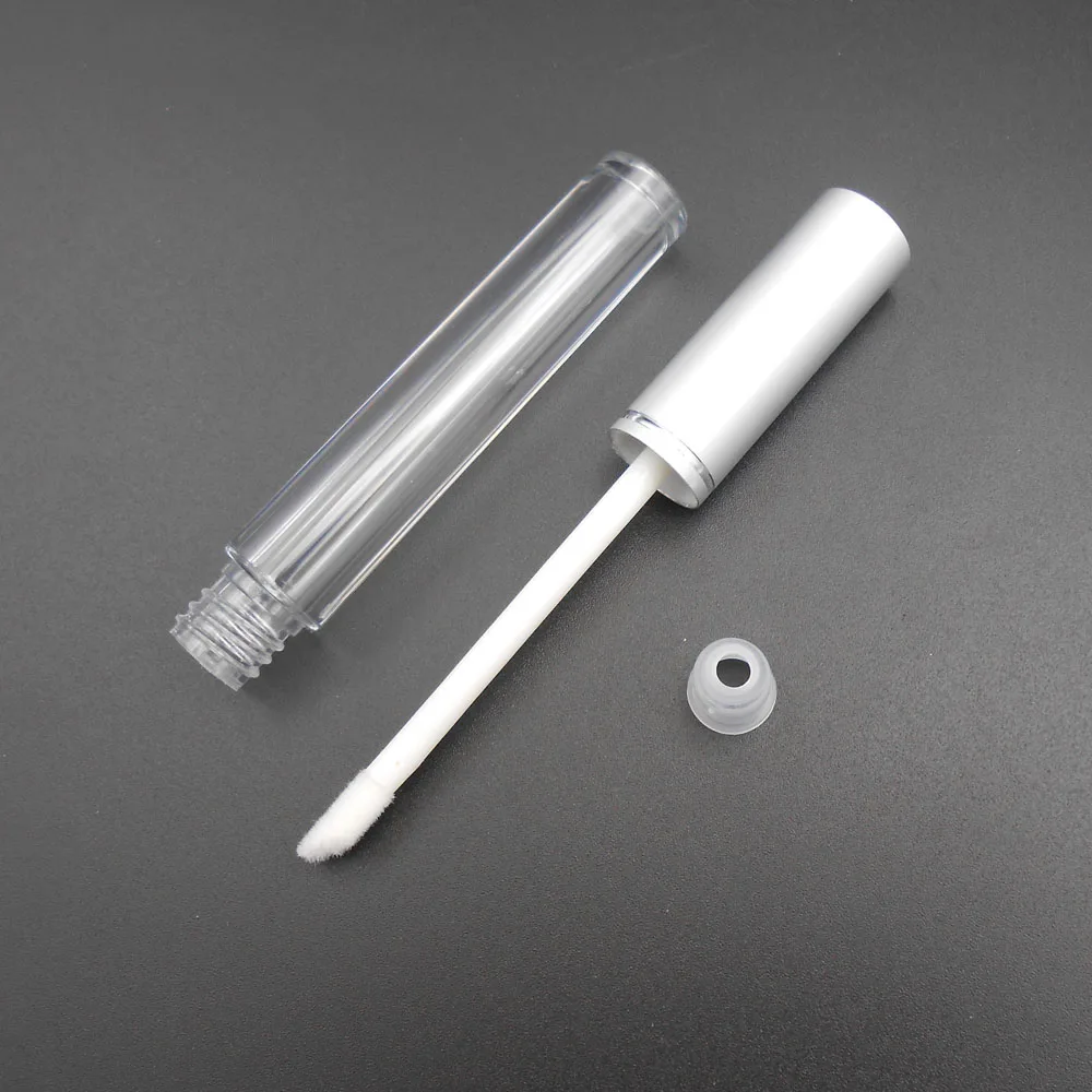 2PCS 3ML Empty Clear Lip Gloss AS Tube Balm Bottle Container Aluminum Silver Cap Plating Cover Pretty 13.7mm X 106mm *FD116 | Дом и сад