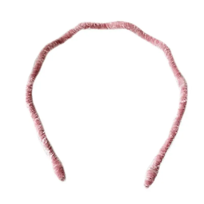 

Women Thin Headband Velvet Cloth Wrapped Colorful Hair Hoop Wavy Spring Headwear