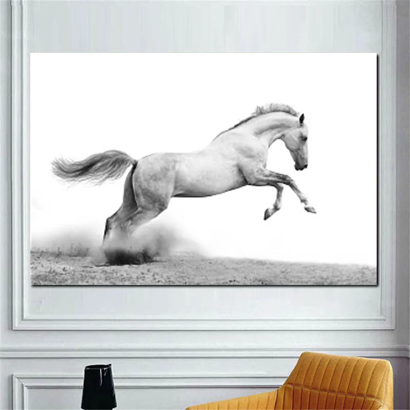 Животное постер бегущая ЛОШАДЬ Холст Искусство Настенная живопись для гостиной