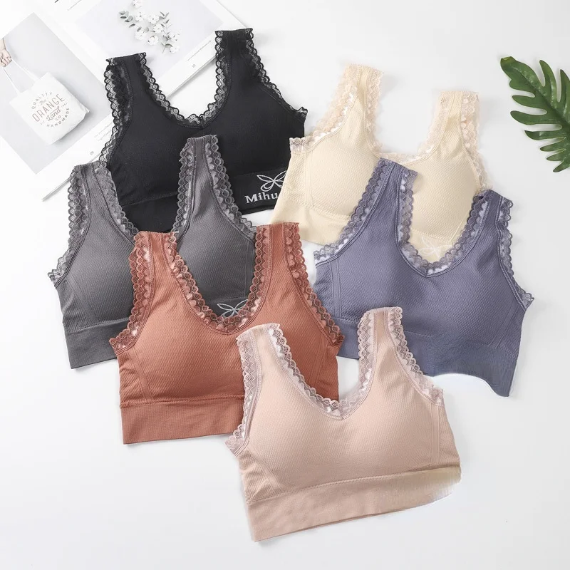 

Sexy Lingerie Seamless Sport Bra Triangle Cup Strapless Top Bra Push Up Bralette Brassiere Women Underwear Lace Girl