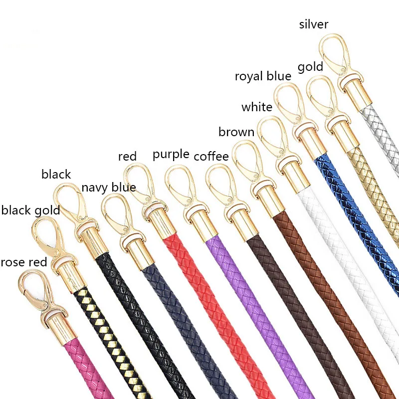 1Pair 60cm Imitation Leather PU Bag Hand Handle Black PU Braided Short Strap Handbag Shoulder Strap Belt DIY Bag Parts Accessory