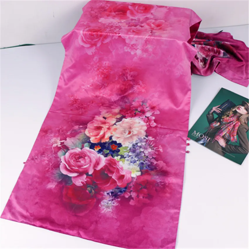 Брендовые женские весенние и осенние двойные шелковые шарфы Cheongsam длинный шарф с