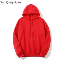 new fashion solid color warm winter womens tops hoodies korean red long sleeved hood loose padded sweatshirt coat sportswear
