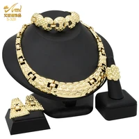 aniid african high quality necklace sets middle east bridal jewellery sets gifts arabic luxury choker jewelry indian bracelets