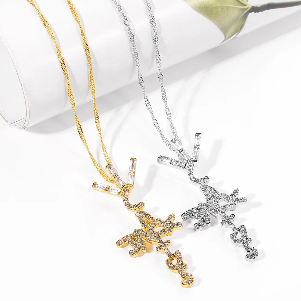 Кулон в форме кактуса с фианитом стиле хип-хоп