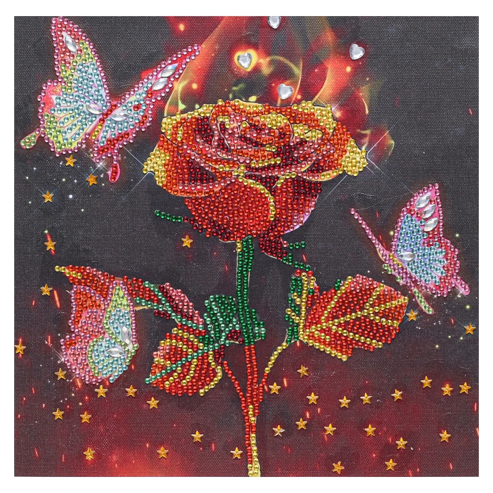 

DIY 5D Special Shape Rhinestone Flower Rose Diamond Painting 30 X 30 cm Cusack