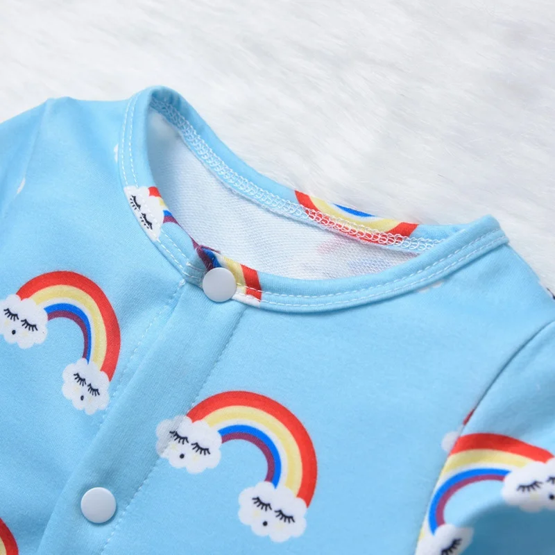 Одежда для малышей осенний хлопковый комбинезон с длинными рукавами и рисунком