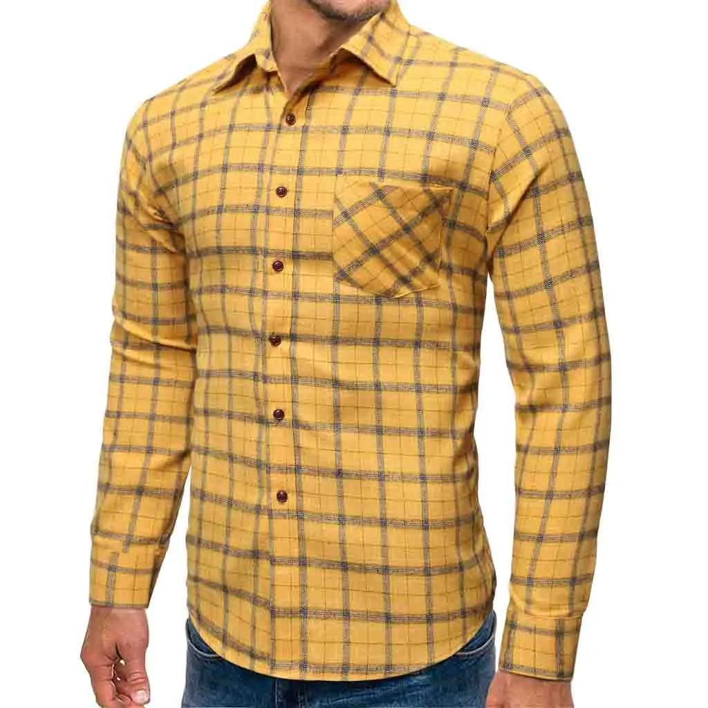 SAGACE высокое качество модная мужская повседневная клетчатая рубашка с длинными